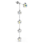 Chroma earrings Mixed cuts, Star, White, Rhodium plated